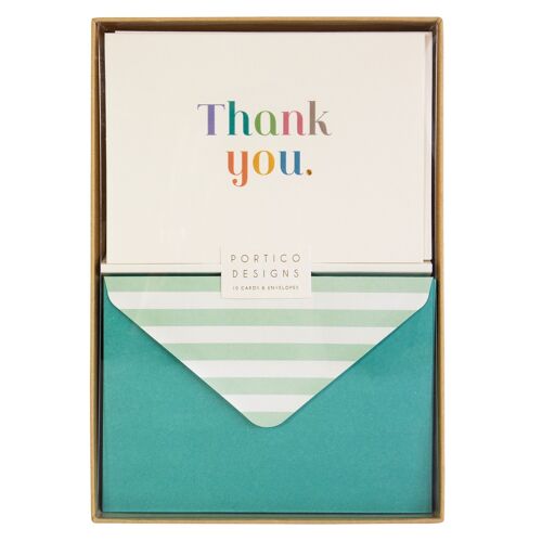 Multicolour Thank You - Boxed Notecard
