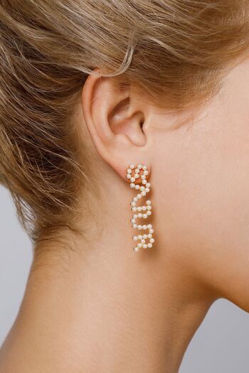 Boucles d'oreilles en argent avec perles et coquillages 3