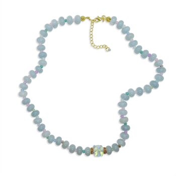 Collier de perles de pierres précieuses coquette, Collier de perles noeud 2