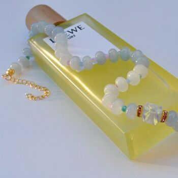 Collier de perles de pierres précieuses coquette, Collier de perles noeud 6