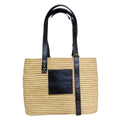 Eco-Chic Raffia Bag with Jute pouch and Leather straps