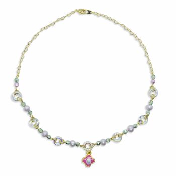 Collier trèfle rose perlé, collier de perles esthétiques pour femmes 2