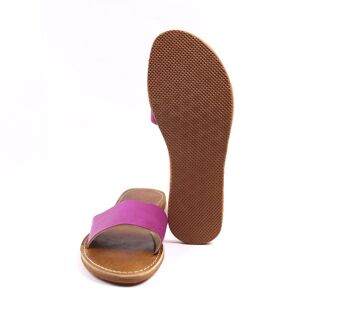 Sandale en cuir rose vif 2