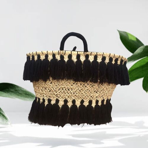 Lace Straw Tassel Bag - Personalized Handmade Beach Bag