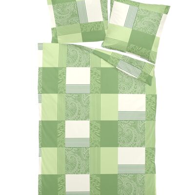 Premium beaver bed linen green patchwork