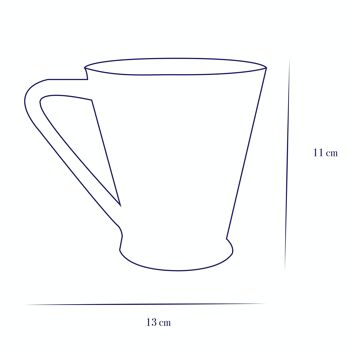 Mug à café en céramique 300ml / Rayures bleues NAZAR 5