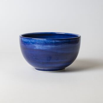 Bol en céramique Ø14 cm / Bleu - rayures - Nazar 4