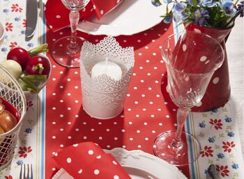 Chemin de table Lea en rouge en Linclass® Airlaid 40 cm x 24 m, 1 pièce 4