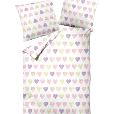 Plain beaver bed linen hearts