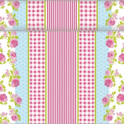 Table runner Vichy in pink made of Linclass® Airlaid 40 cm x 24 m, 1 piece