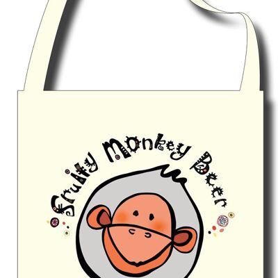 Einkaufstasche mit fruchtigem Affenbier – Baumwolle, 390 x 410 mm