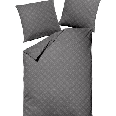 Jacquard flannel bed linen gray graphic