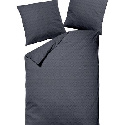 Jacquard flannel bed linen grey, zigzag