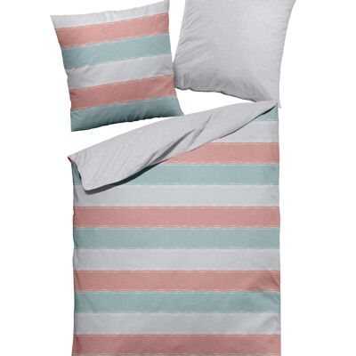 Melange flannel bed linen light grey, stripes