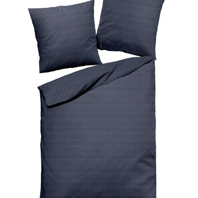 Melange flannel bed linen grey, vertical stripes