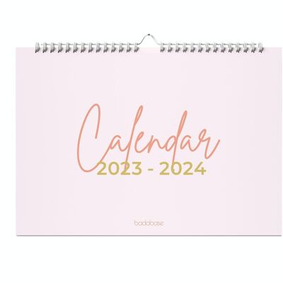Calendrier de mi-année 2023-2024, début du lundi