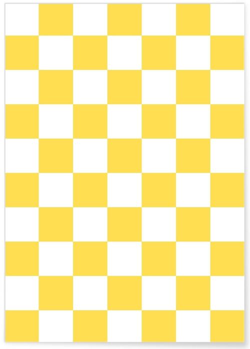 Affiche Damier Jaune