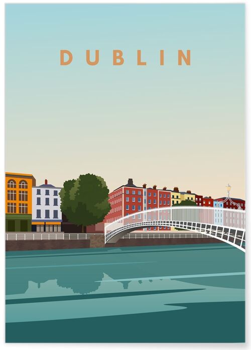 Affiche illustration de la ville de Dublin