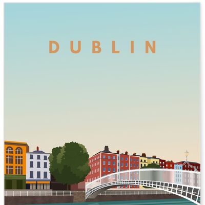 Affiche illustration de la ville de Dublin