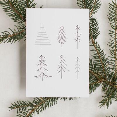 Cartolina di Natale foresta di abeti