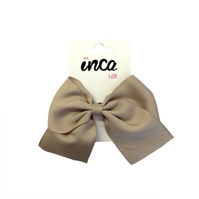 Hair bow with Clip - 11 X 9 cm- Brown