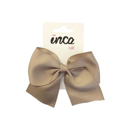 Hair bow with elastic - 11 X 9 cm - Brown