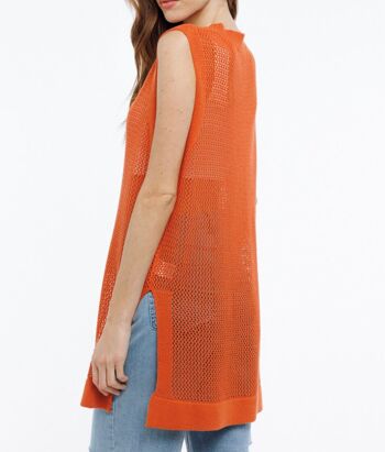 Débardeur long en mesh ORANGE - PRE 4