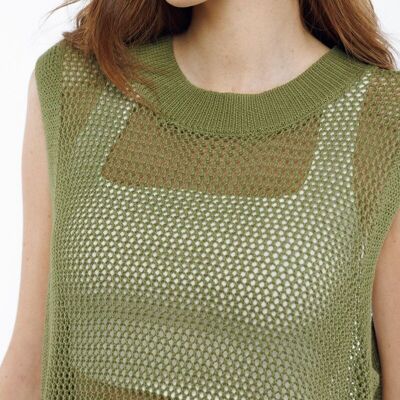 Long mesh tank top GREEN - PRE