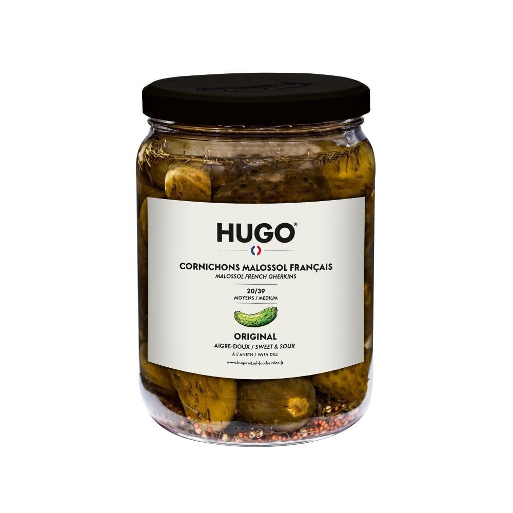 FRANZÖSISCHE MALOSSOL-GURKEN SÜß-SAUER MIT DILL 85CL