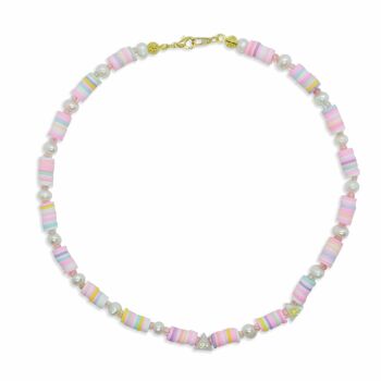 Collier de perles pastel, bijoux d'été pour filles 1