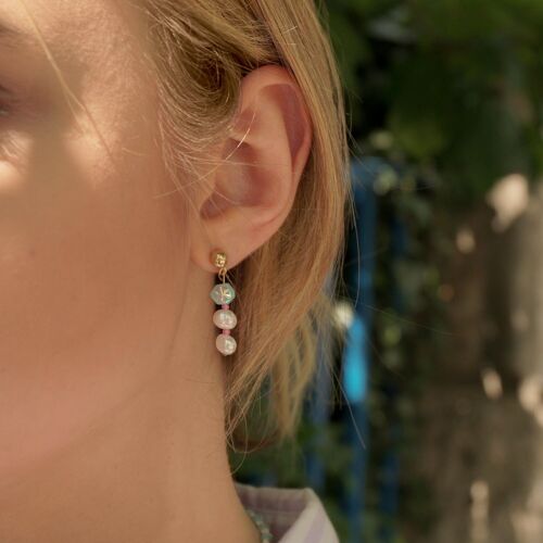Natural pearl pendant earrings, Cute dangle earrings for her