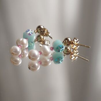 Boucles d’oreilles pendantes en perles naturelles, boucles d’oreilles pendantes mignonnes pour elle 4