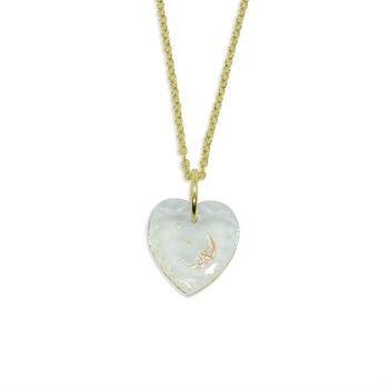 Collier pendentif coeur céleste, joli collier chaîne cadeau 2