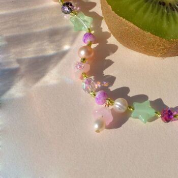Collier de perles perles pastel, collier d'été mignon 5