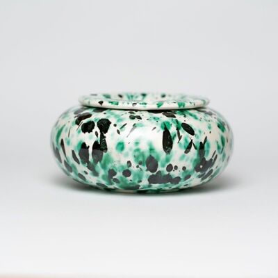 Ceramic ashtray 15cm, anti-odour / Black and green - OPAL