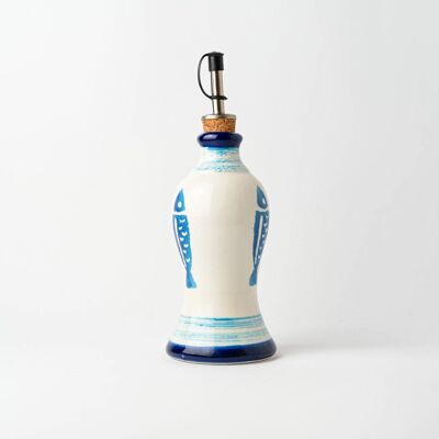 Ceramic oil can / Fish blue - TUNA