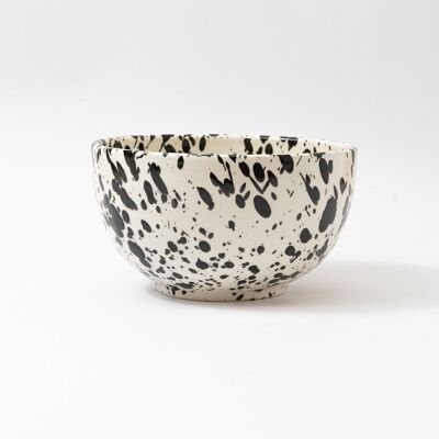 Ceramic bowl Ø14 cm / Black and white - Galaxy