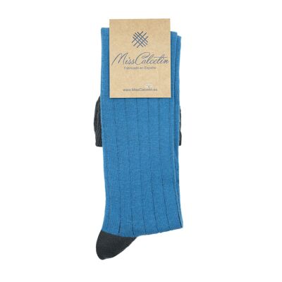 MissSteward Ribbed High Cane Sock-Anthracite