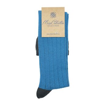 MissSteward Ribbed High Cane Sock-Anthracite 1