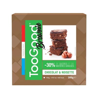 TOOGOOD - Brownie al cioccolato e nocciola da condividere 285g - 30% di zuccheri e grassi* rispetto a quelli esistenti sul mercato