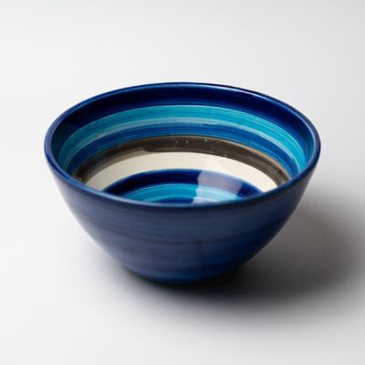 Ceramic salad bowl Ø21cm 1,5L / Blue Stripes NAZAR