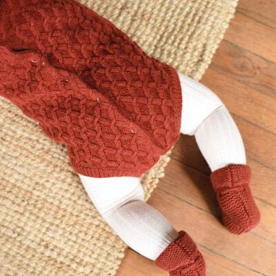 Diego chestnut knit 100% wool romper