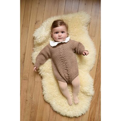 Félix 100% wool mottled beige knit romper