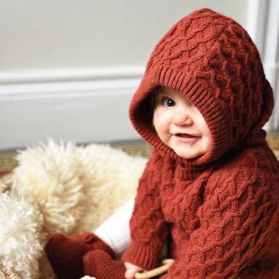Eliott chestnut knit balaclava 100% wool