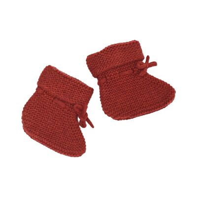 Pantofole Eugène in maglia castagna 100% lana