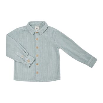 Chemise Maxime velours corduroy bleu eden 2