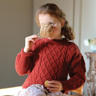 Chestnut knit Olga sweater 100% wool