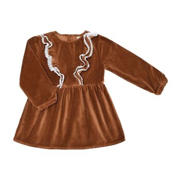 Robe Elisa velours cacao 2