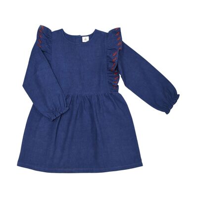 Robe Aliénor velours vert fougère