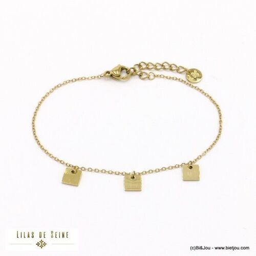 Bracelet acier inox minimaliste géométrique carré 0222139